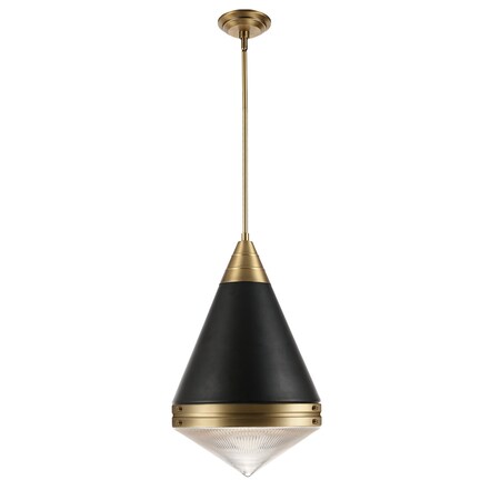 Maxim Lighting Hargreaves 1-Light Pendant, Black/Natural Aged Brass 10396PRBKNAB